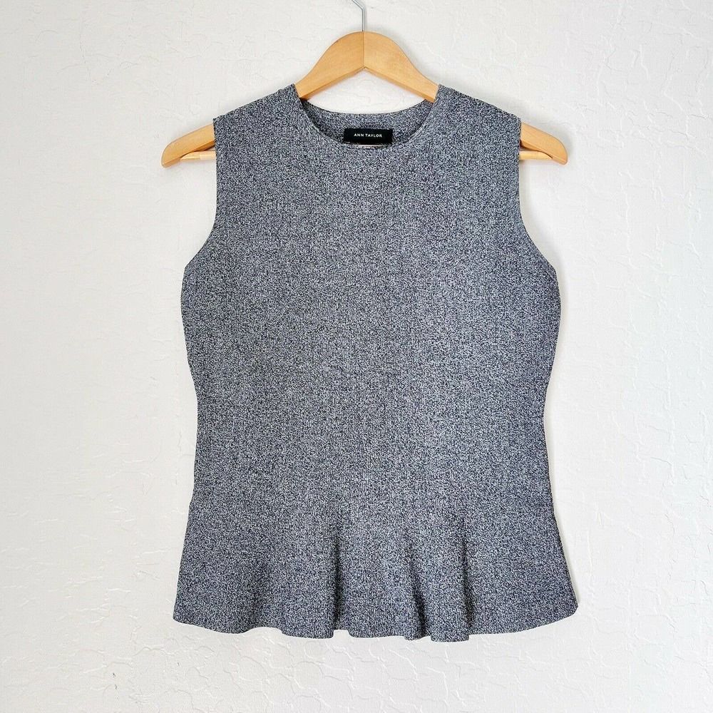 Ann Taylor Womens M Medium Thick Charcoal Grey Sleeveless Tunic Top